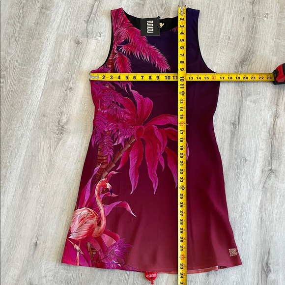 Muma World Midnight Electra Bias Mini Dress Vibrant Vacation Tropical NEW Wmns M - Picture 7 of 13